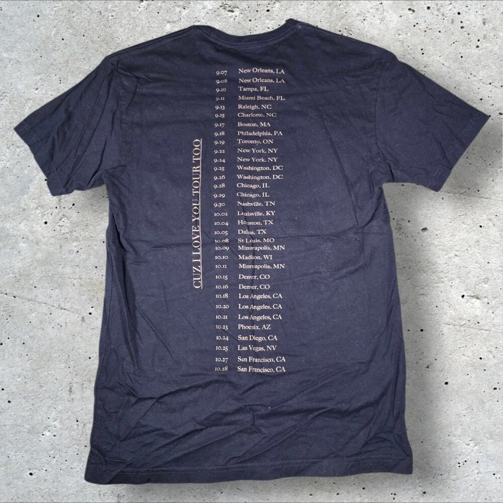 Lizzo Cuz I Love You Tour Too 2019 Gold Glitter Graphic Black T Shirt Small S - Picture 3 of 7